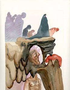 SALVADOR DALI THE DIVINE COMEDY INFERNO 22 ORIGINAL LTD. ED. WOODBLOCK PRINT - Picture 1 of 1