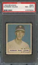 1949 Bowman NORMAN "BABE" YOUNG #240 New York Yankees - PSA 8 - LAST CARD IN SET