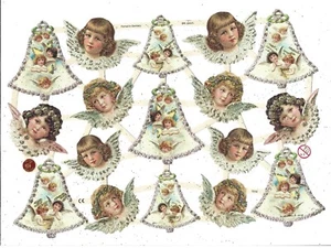 German Embossed GOLD GLITTER Scrap Die Cut - Christmas Easter Angel EF7316Gold - Picture 1 of 2