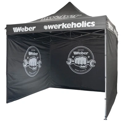 WEBER-WERKE Weber Werkeholics Easy-Up Zelt 3 x 3 m schwarz Pavillon Rennzelt Faltpavillon
