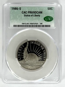 1986 S - 50C - Statue of Liberty Commemorative - CAC PR69DCAM - Deep Cameo Proof - Picture 1 of 2