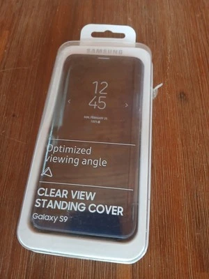 Funda Carcasa Oficial Original Samsung Galaxy S9 Vista Transparente De Pie Azul Foto 1 de 3