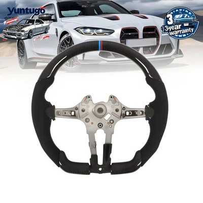 For BMW M Sports M2 M3 M4 F80 F15 F30 Real Carbon Fiber Steering Wheel Foto 1 de 4