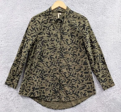 Cómoda camisa túnica con botones verde oliva manga larga talla mediana EE. UU. para mujer Foto 1 de 4