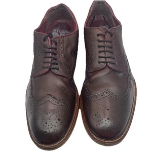 Studio Ink Herren Merlot Größe 9 Karthago Brokat Budapester Oxford Leder eleganter Schuh - Bild 1 von 13
