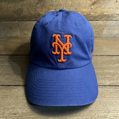 Gorra gorra con correa trasera de los Mets de Nueva York 47 marca talla única azul MLB béisbol usada en excelente estado Foto 1 de 4