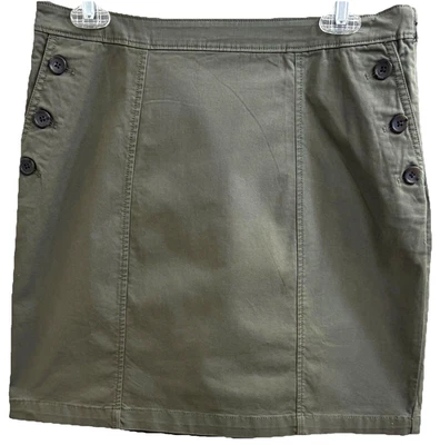 BANANA REPUBLIC size(6) Mini Skirt Olive Green Cotton Spandex Blend&Pockets NWOT - Image 1 of 4