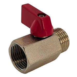 Kugelhahn sechskant mit Knebelgriff 3/8 Zoll Innengewinde + Außengewinde verchro - Picture 1 of 8