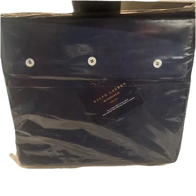 Ralph Lauren NUEVO CON ETIQUETAS 100 % Lino Sábana Ajustable Extra Profunda Talla Polo Completo Azul Marino Foto 1 de 3