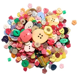 About 300-350 pcs Round Resin Buttons Assorted Sizes for Crafts Sewing DIY Ma... - Picture 1 of 7