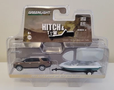 Ford Explorer 2013 Greenlight y barco con enganche de remolque y remolque serie 4 Foto 1 de 4