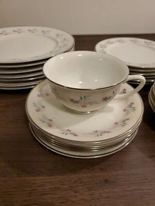 Fine China by M Jackson Minuet Floral Design Plate Teacup Saucer Bowl - Picture 1 of 10