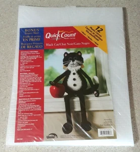 Uniek Quick Count Plastic Canvas 7 mesh 12 count - Black Cat Project Sheet - NEW - Picture 1 of 3