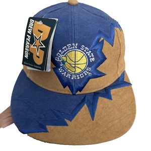De colección Años 90 Drew Pearson Jagged Edge Golden State Warriors Sombrero con Correa Raro - Imagen 1 de 20