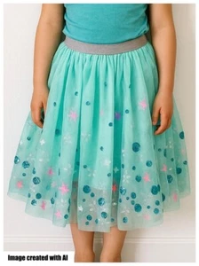 Cat & Jack Sz XL 14/16 Green Skirt Tutu Pink Iridescent Sequin Accents Worn Once - Picture 1 of 15