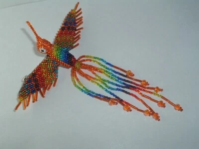 ACCESORIO DE PELO DE COLIBRÍ CUENTAS DE SEMILLAS DE VIDRIO ARTESANALES DE COLECCIÓN Foto 1 de 3