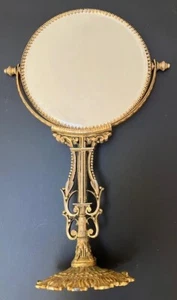 Espejo de tocador de doble cara estilo imperio ornamentado antiguo raro. - Imagen 1 de 6