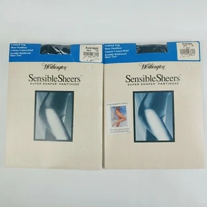 2 Worthington Sensible Sheer Navy Super Shaper Control Top Pantihose Average - Picture 1 of 4