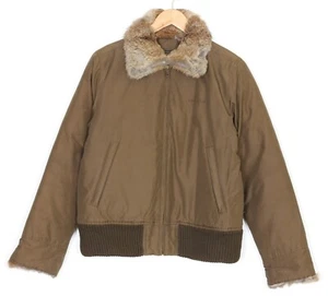 WOOLRCH Daunen Winterjacke Damen Größe L Kaninchenfell Bomber Khaki - Bild 1 von 11