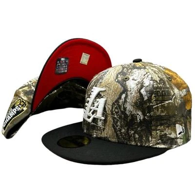 New Era Los Angeles Lakers 2020 Trophy 59Fifty Hat, Size 7 5/8 - Camo/Red - Image 1 of 4