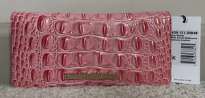 Brahmin Melbourne ADY Slim Bifold Leather Wallet Clutch PINK PUNCH Coral NWT - Picture 1 of 10