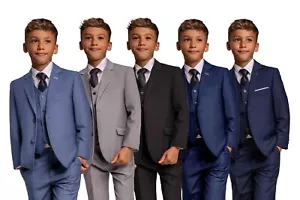 Cavani Boys Slim Fit Formal Wedding Suit Set Age 1 to 15 RRP 134.99 - Picture 1 of 38