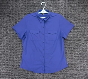 Eddie Bauer Shirt Womens Large Purple Short Sleeve Performance Stretch Hike Golf - Picture 1 of 11