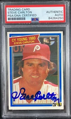 Steve Carlton auto card 1981 Donruss #481 Philadelphia Phillies PSA Encapsulated - Image 1 of 2