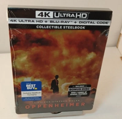 Oppenheimer Steelbook (4K/Blu-ray) Brand NEW (Sealed)-Box Shipping with Tracking - Image 1 of 4