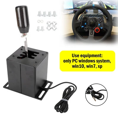 MOKINGDA 6+R USB Simulator Shifter H Schalthebel für Logitech G29 G920 Lenkrad PC Schwarz