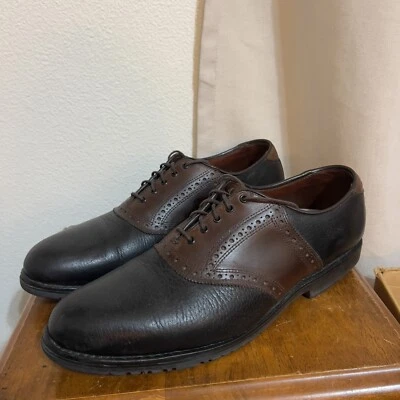 Allen Edmonds Mens Links Saddle Loafer Oxford Golf Shoes Size 11.5 B 8711 Gold - Image 1 of 4