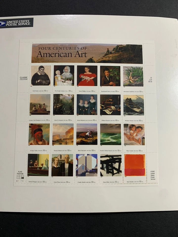 US SC #3236 32c Four Centuries of American Art - Full Sheet of 20 - PO Sealed - Image 1 of 1