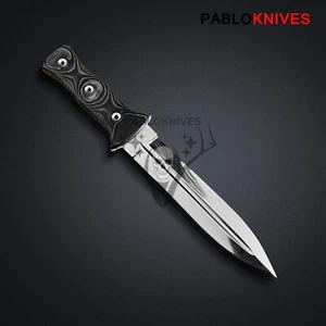 Moderner handgeschmiedeter J2 hochpolierter Stahldolch Micarta Griff + Abdeckung - Bild 1 von 4