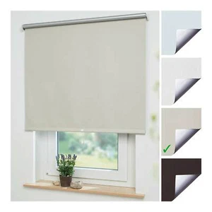 Liedeco Springrollo Schnapprollo Mittelzugrollo Verdunkelung THERMO beige/silber - Bild 1 von 5