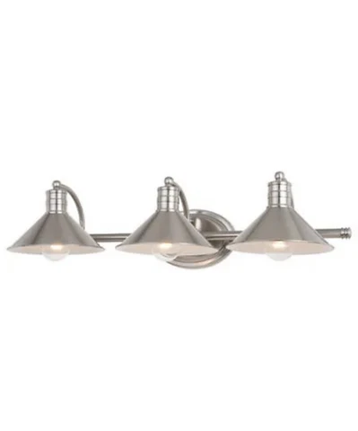 VAXCEL W0377 Akron Nickel Farmhouse Wall Sconce, 3 Light Bathroom Vanity Fixture Cover