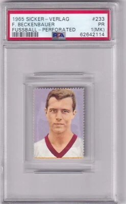1965-66 Sicker Verlag Fussball No. 233 Franz Beckenbauer Rookie PSA 1 (MK) - Bild 1 von 2
