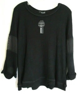 Lamade Black Waffle Knit Mesh Arm Inserts 3/4 Sleeve Shirt Size Large NWT - Imagen 1 de 5