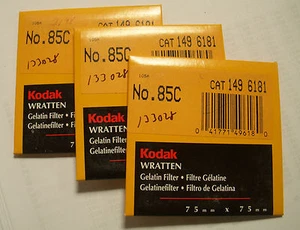 KODAK WRATTEN GELATIN FILTER NO 85C 3" or 75mm Square - Picture 1 of 1