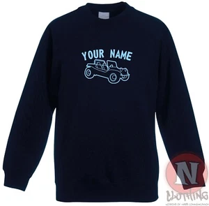 Personalised Beach buggy sweatshirt Children kids - Just add name - Picture 1 of 13