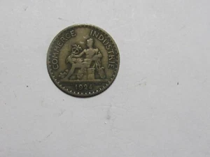 Old France Coin - 1924 1 Franc - Circulated - Picture 1 of 2