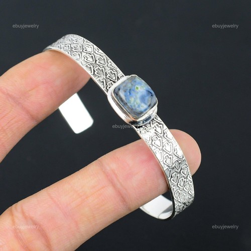 VALENTINO Bracciale Pietra Preziosa Sodalite Naturale Regolabile Argento Sterling 925 Per Donna