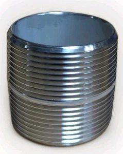 1-1/2" x1 3/4" Close Threaded NPT Nipple Sch40 304 Stainless Steel - Picture 1 of 2