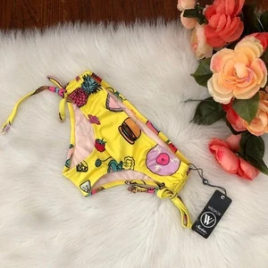 WILDFOX Emoji Print Boy Short Bikini Bottoms NWT - Picture 1 of 2