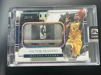 17-18 Panini Impeccable Victor Oladipo 1 Troy Oz .999 silver bar  Bookend! 16/16 - Image 1 of 2