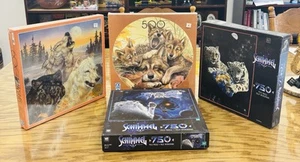 NEW Lot Of 4 Vintage Schimmel & FX Schmid Puzzles Wolf Lion Wolves Lions SEALED - Picture 1 of 5
