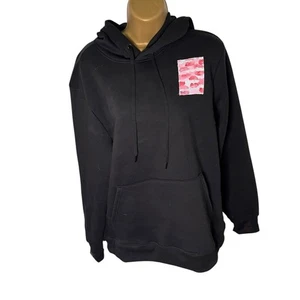 Athletic Works Hand Painted Hoodie Lip Print Pullover Black Men’s M to Women’s L - Bild 1 von 7