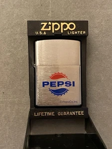 NEW Vintage Zippo Lighter W/Pepsi Logo Advertising Pepsico Inc. W/Box 01 - Picture 1 of 6