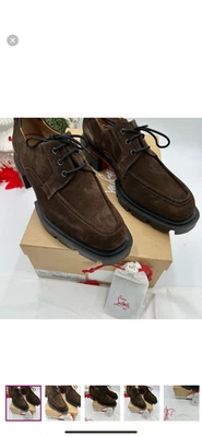 Para hombres Christian Louboutin, nuestro George's Marrón Gamuza Zapatos con Cordones Talla 43/US 10 Foto 1 de 4
