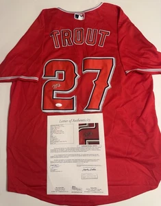 Mike Trout Los Angeles Angels Autographed Jersey Superstar JSA LOA COA - Picture 1 of 4