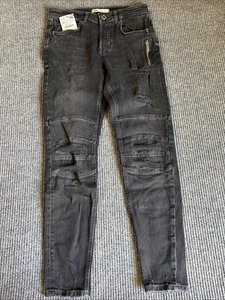 Pantalones de mezclilla Zara 31 negros 2005 ajustados elásticos para hombre - Imagen 1 de 10